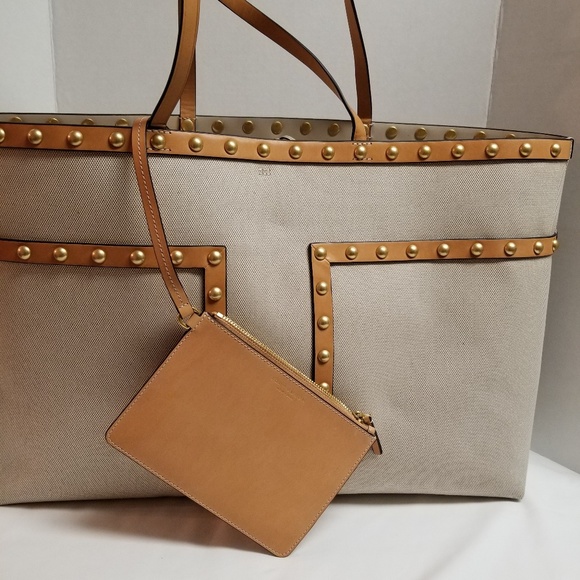 Tory Burch T-Studded Oversized Tote - Picture 2 of 7